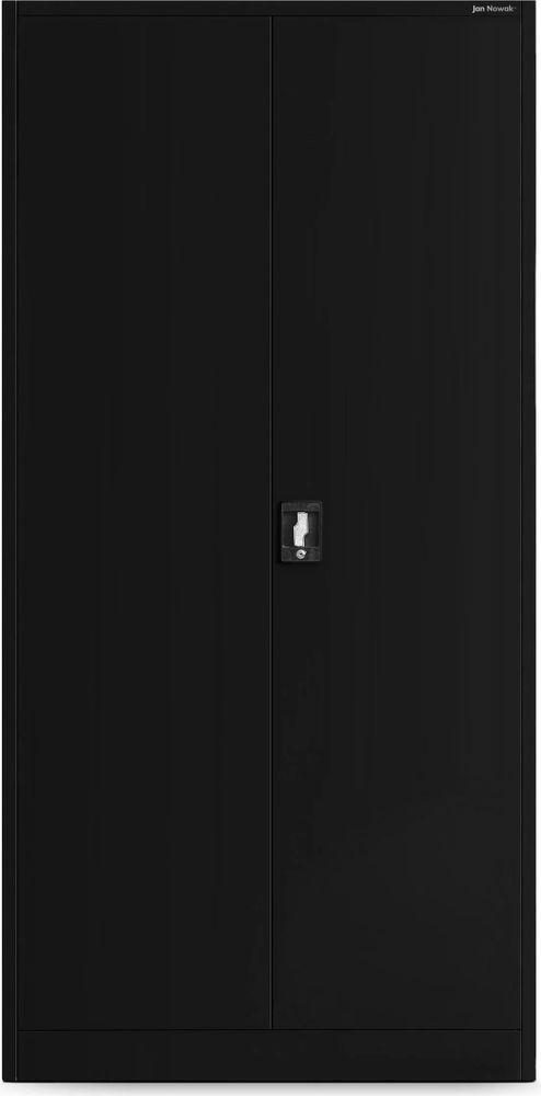Jan Nowak Werkzeugschrank TC01A Werkstattschrank Garagenschrank Universalschrank Lagerschrank Pulverbeschichtet Flügeltüren Stahlblech 180 cm x 90 cm x 50 cm (Schwarz)
