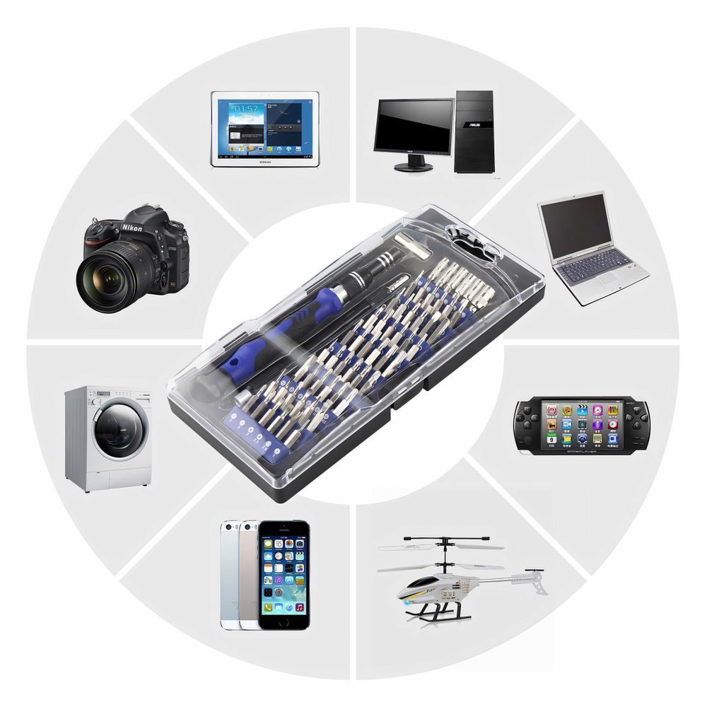 Torx Schraubendreher Set 75-tlg Präzisions Schraubenzieher Bit Reparatursatz Feinmechaniker Feinmechaniker Werkzeugset Laptop Handy Schwarz Retoo