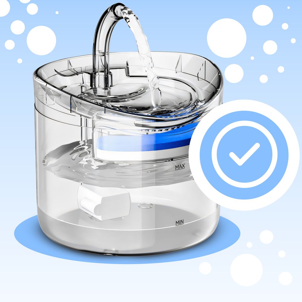 Automatisch Trinkbrunnen 2.5L für Katzen und Hunde, leiser Wasserbrunnen mit LED-Licht, Haustier Wasserspender, Aktivkohlefilter Retoo