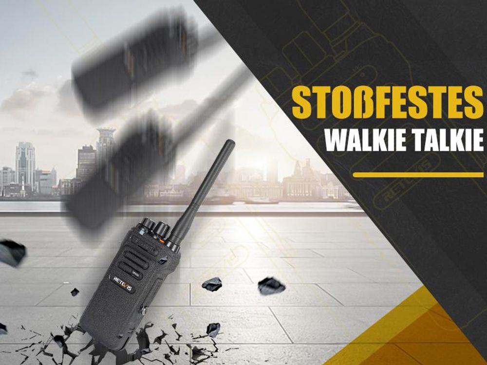 Retevis NR630 Wasserdichtes Walkie Talkie, Funkgerät mit Großer Reichweite, Geräuschunterdrückung, 2800mAh Handfunkgerät, Professionelles 2 Wege Funkgerät für Fracht (Schwarz, 1 Stück)