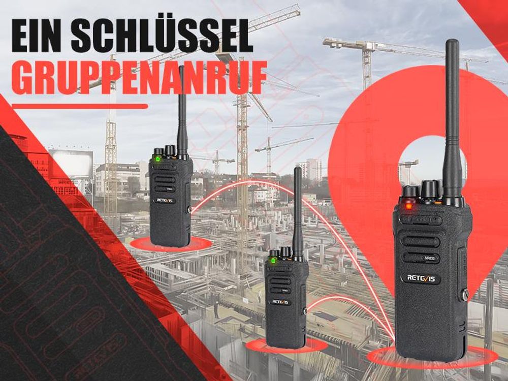 Retevis NR630 Professionelles Funkgeräte, Großer Reichweite Walkie Talkie, IP67 wasserdicht,2800 mAh,Gruppengespräch,für Amateurfunker, Logistik