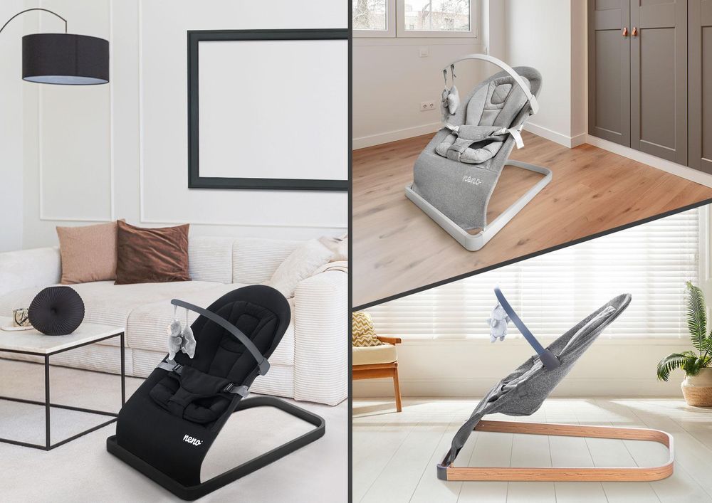 Neno Chiaro – Ergonomiczny leżaczek dla niemowląt z naturalnym bujaniem i 3-punktowymi pasami