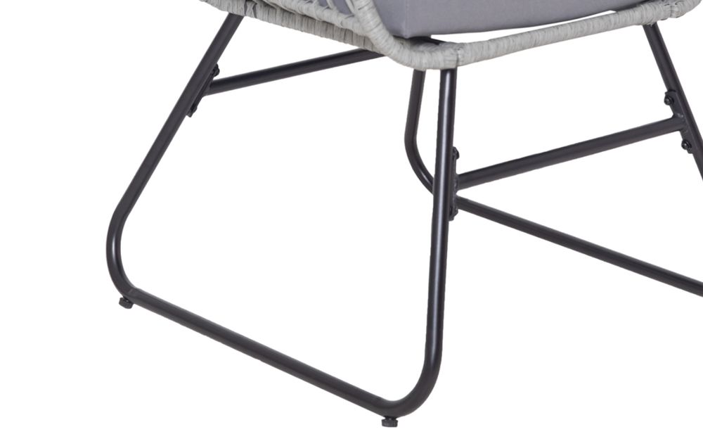 SVITA AMALFI Rattan Sitzgruppe Outdoor Gartenlounge 2 Personen Balkonset Hellgrau