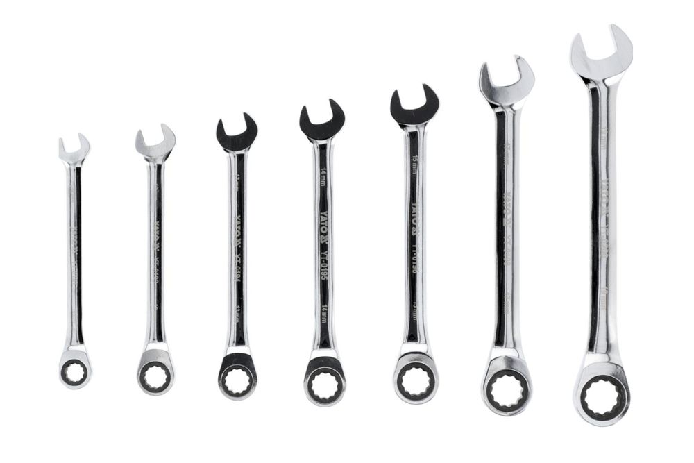 Yato YT-0208, 10,12,13,14,15,17,19 mm, Chrom, Chrom Vanadová ocel, Chrom, Lesklý, 5°