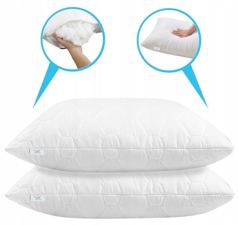 Kopfkissen 40 x 40 cm, Steppkissen mit Silikonschaumfüllung, Premium-Schlafkissen von Medi Sleep
