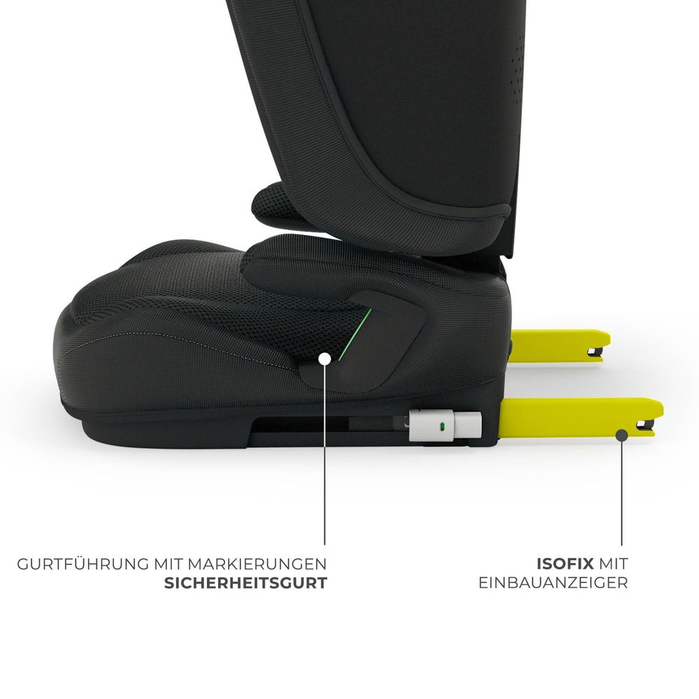 Kinderkraft UNITY 2 Kindersitz 15–36 kg i-Size, höhenverstellbar, ISOFIX & Gurtbefestigung, Seitenaufprallschutz, Getränkehalter, schwarz