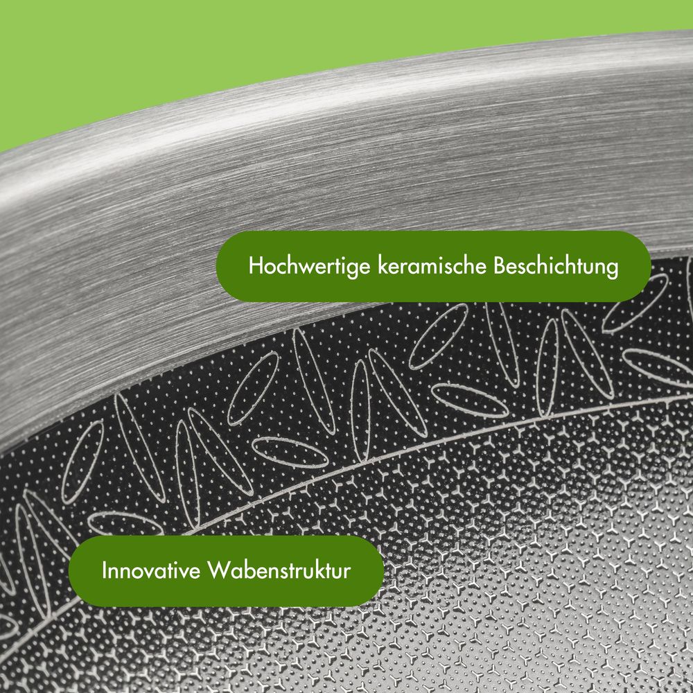 Reishunger Premium Edelstahl Wok – 32 cm Durchmesser – keramische Antihaft-Beschichtung – Frei von PFAS, PFOA und PTFE – Für alle Herdtypen geeignet