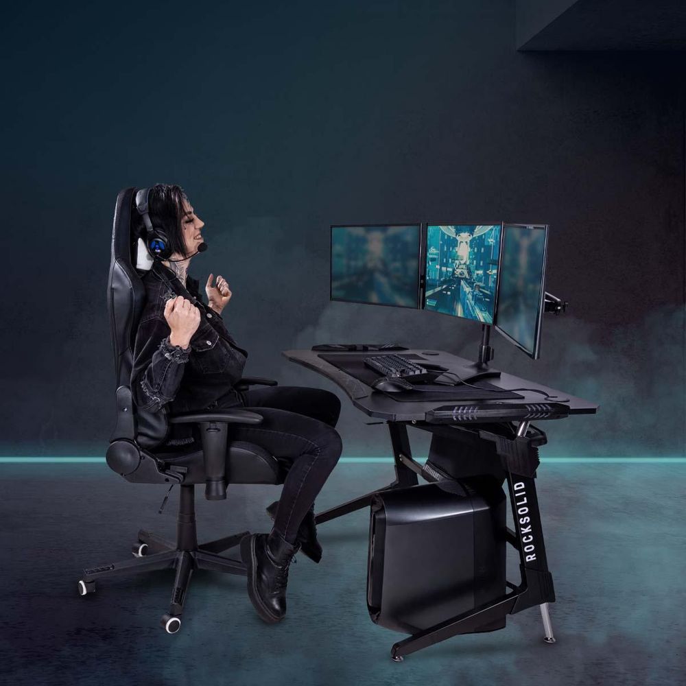 Elite Gaming Stuhl | Ergonomischer Bürostuhl - Schreibtischstuhl - PC Gamer Racing Stuhl - Gaming-Stuhl - Gamer Sessel - Kopfstütze (Schwarz/Weiß)