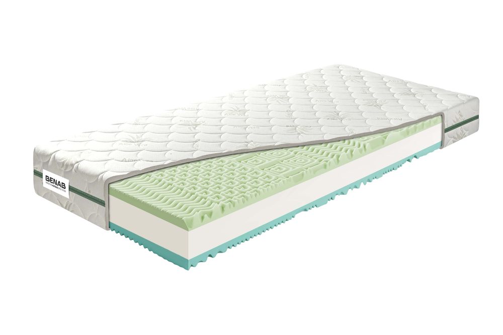 Visco-Matratze Benab Zero Visco 18 Matratze 100 x 200 cm H3 / H4 hart 18 cm hohe Visco-Matratzen, Aloe Vera, Visco, PUR, 7 Zonen, Knoben