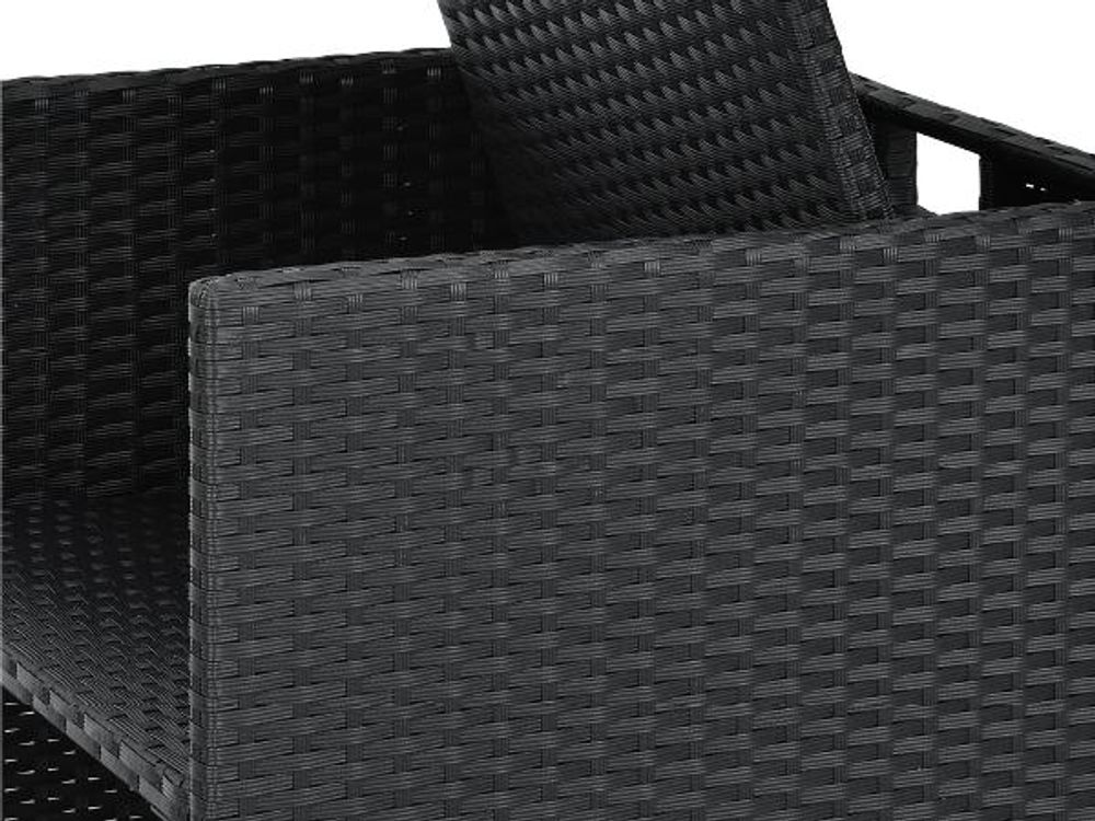Juskys Polyrattan Sitzgruppe Baracoa L 9-teilig wetterfest & stapelbar – Gartenmöbel Set mit 4 Stühle, 4 Hocker & Tisch für Garten & Terrasse