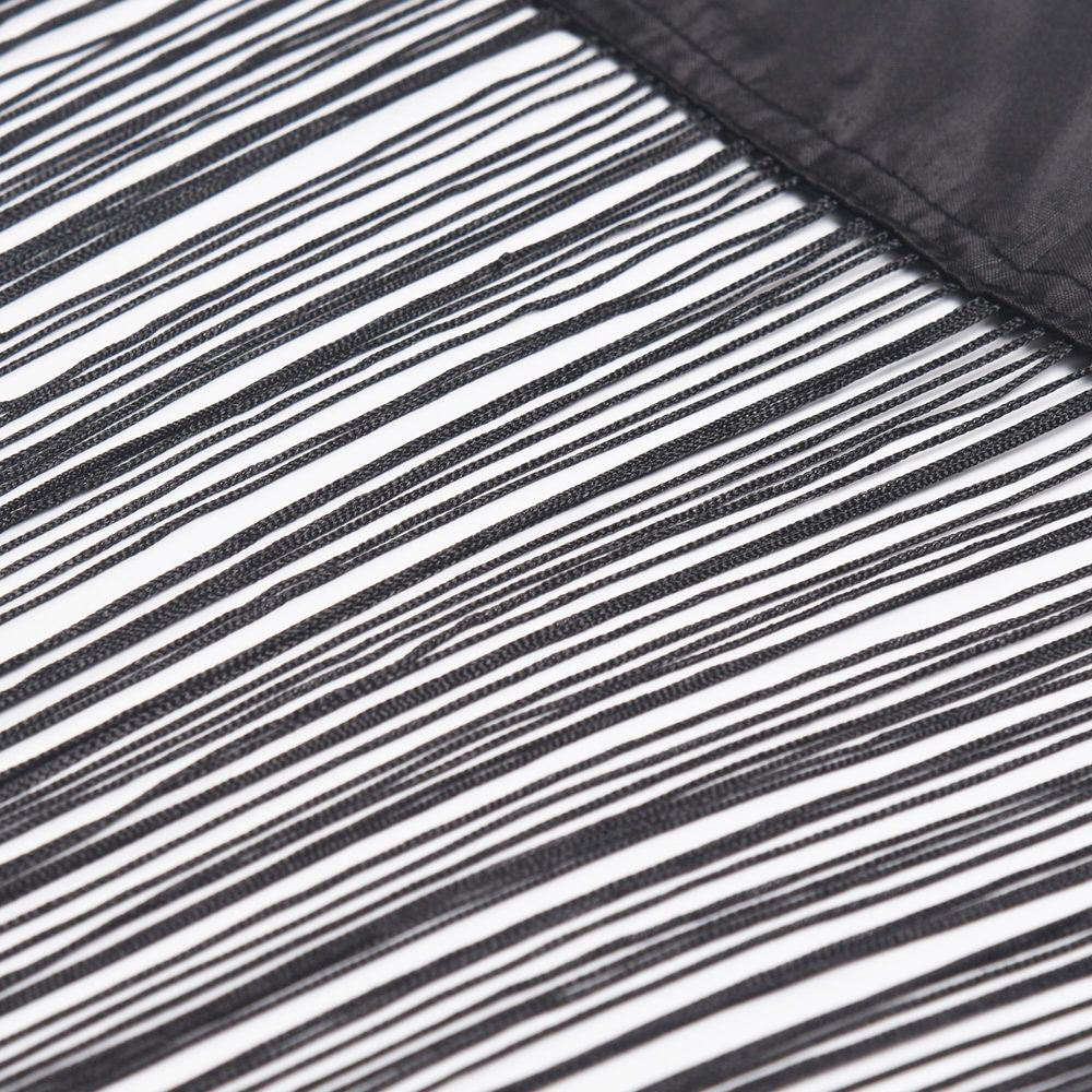 Victoria M. LEONORA Fadengardine, 100 x 245 cm, schwarz, 2 Stück vielseitig nutzbar als Raumteiler, Sicht- & Insektenschutz | kürzbar, waschbar, Tunnelzug