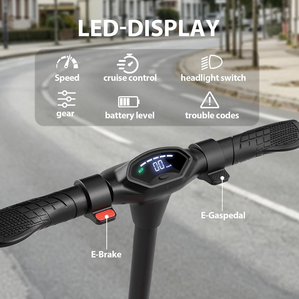 Elektroscooter Kinder Für 8-16 Jahren, Klappbar Jugendliche Elektroroller, 200W,  5,2Ah AKKU, Reichweite 10-20 km, Bis 20 km/h, LED, E-Scooter Schwarz