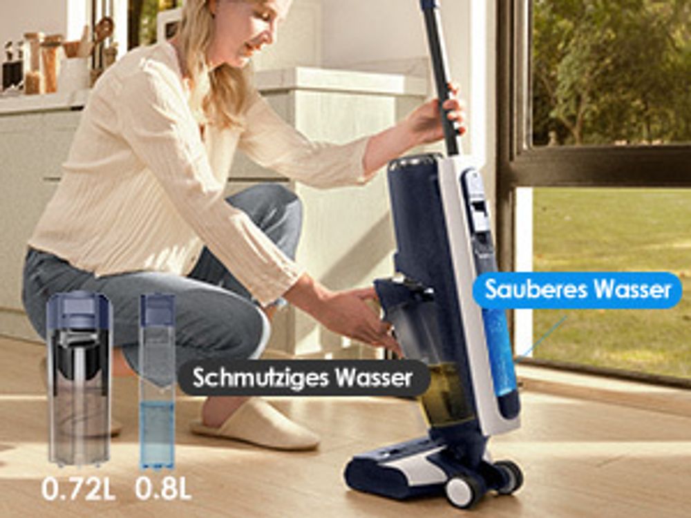 Tineco Floor One S5 Smart Nass Trockensauger mit iLoop Technologie, Nass und Trockensauger Kabellos mit Dual-Tank Selbstreinigung LED Anzeige