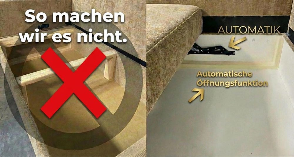 Ecksofa EINAR mit Schlaffunktion, Bonellfederkern und Bettkasten, Farbe: Dunkelbraun