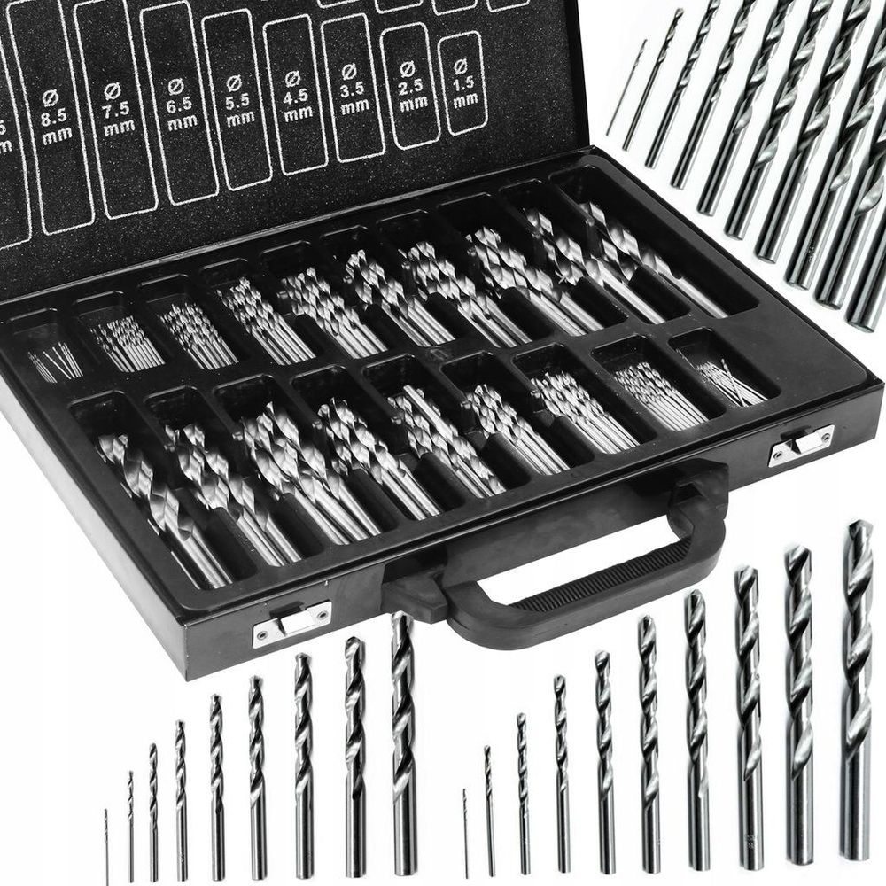 LUXTOM | Metallbohrer Set, 170-teilig, 1-10mm, Metallbohrersortiment, HSS geschliffen, Handbohrmaschine, Spiralbohrer, Schnellarbeitsstahl