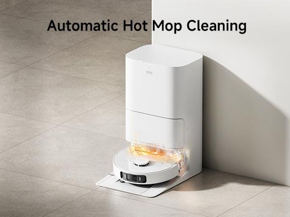 MOVA S20 Ultra robot aspirateur et serpillière avec brosse double rouleau, 8300 Pa, serpillière à eau chaude, autonettoyante et séchante, blanc