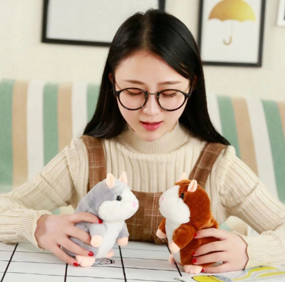 Sprechende Plüschtier Hamster Wiederholt Elektronische Haustiere Spielzeug für Baby Kinder wiederholt-Funktion Talking plüschhamster Geschenke Retoo
