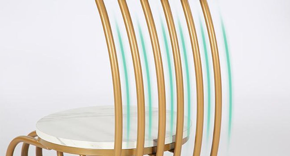 Tribesigns Goldener runder Beistelltisch: 2-stufiger Beistelltisch aus Kunstmarmor mit Ablagefläche, moderner Nachttisch in Weißgold, mit Metallrahmen