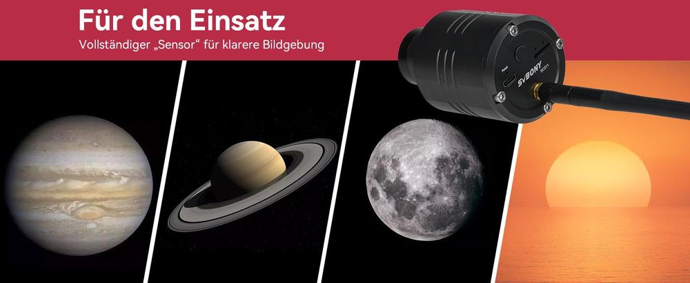 Svbony SC311 Einstiegs WiFi Teleskop Astronomiekamera, WiFi 4 Punkt Verbindung Wireless Kamera mit IMX662 CMOS Sensor, Teleskop Elektronische Okular