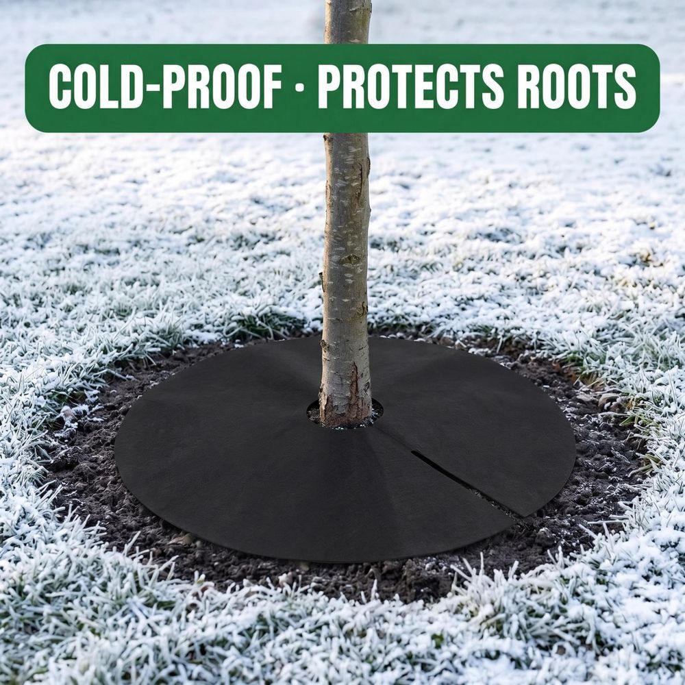 Baumscheibe im Winter bei Frost