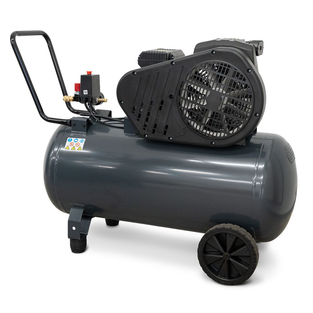 Weber Druckluft Kompressor 10 bar Arbeitsdruck 100L Tank 335 l/min grau 230 V Werkstattkompressor Schnellkupplung Druckluftkompressor