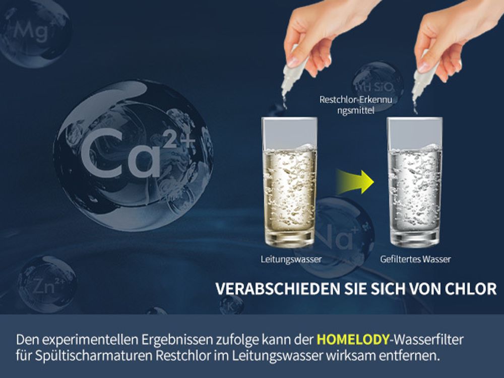 Wasserfilter für Wasserhahn, Desinfektion mit Blaulicht,Geruchsfreies Trinkwasser, Entfernt Chlor, Schwermetalle Geschmack,Hygienisches Trinkwasser