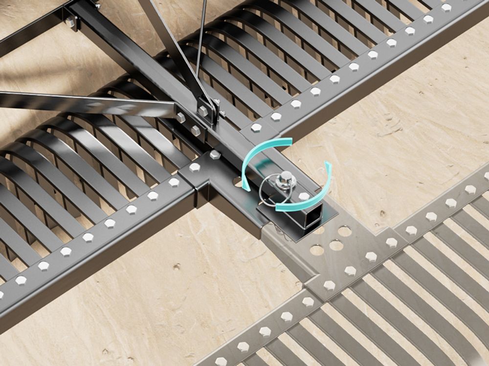 Wiltec Rasentraktor Heuharke mit 152 cm Arbeitsbreite, Heurechen mit 32 Harkenzinken, Rechen mit 3-Punkt-Aufstecksystem mit 360° Drehung