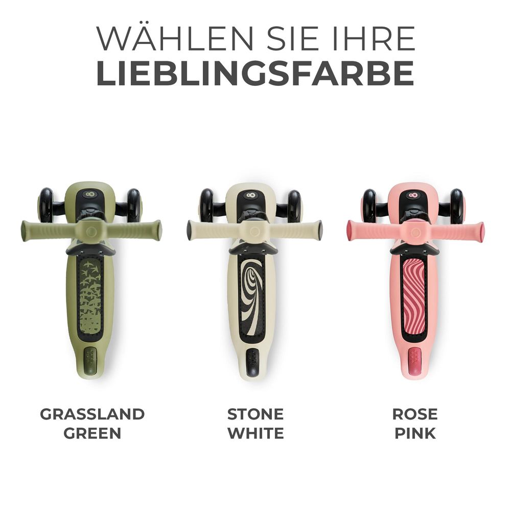 Kinderkraft HALLEY 2in1 - Laufrad & Dreirad Roller, für 1- bis 5-Jährige, leuchtende PolyurethanRäder, verstellbarer Lenker, nur 3 kg leicht - Grün