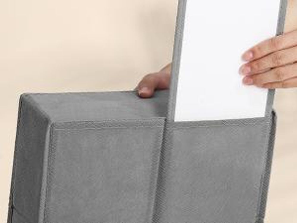 SONGMICS 5er Set Schubladen-Organizer, Faltbare Aufbewahrungsboxen für Unterwäsche, 19 x 40 x 10 cm / 15 x 40 x 10 cm, Grau