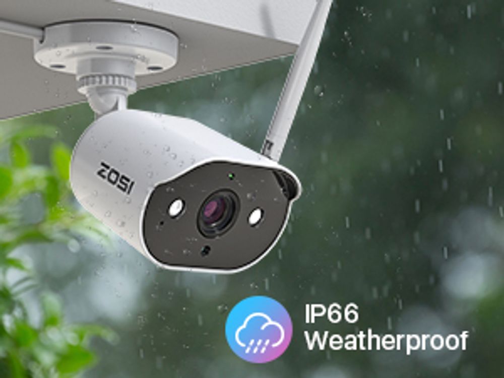 ZOSI 3MP Außen WLAN Überwachungskamera Set mit 1TB Festplatte, 8CH 1TB NVR 4x 3MP IP WiFi Kameras 2-Wege Audio, Menschenerkennung, Spotlight Alarm