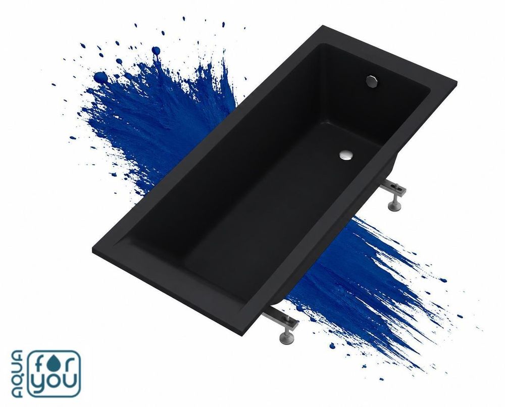 Vana AQUA for you KRONOS Slim 170×70 Černá , včetně sifonu a nožiček v balení, Koupelnové vany, vybavení koupelny, designová vana do koupelny