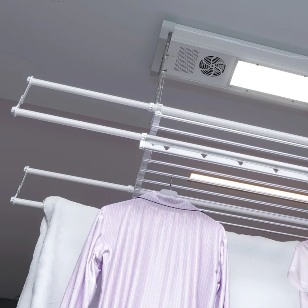 Stendibiancheria elettrico da parete Foxydry Air 122 Cm - Acciaio e Alluminio