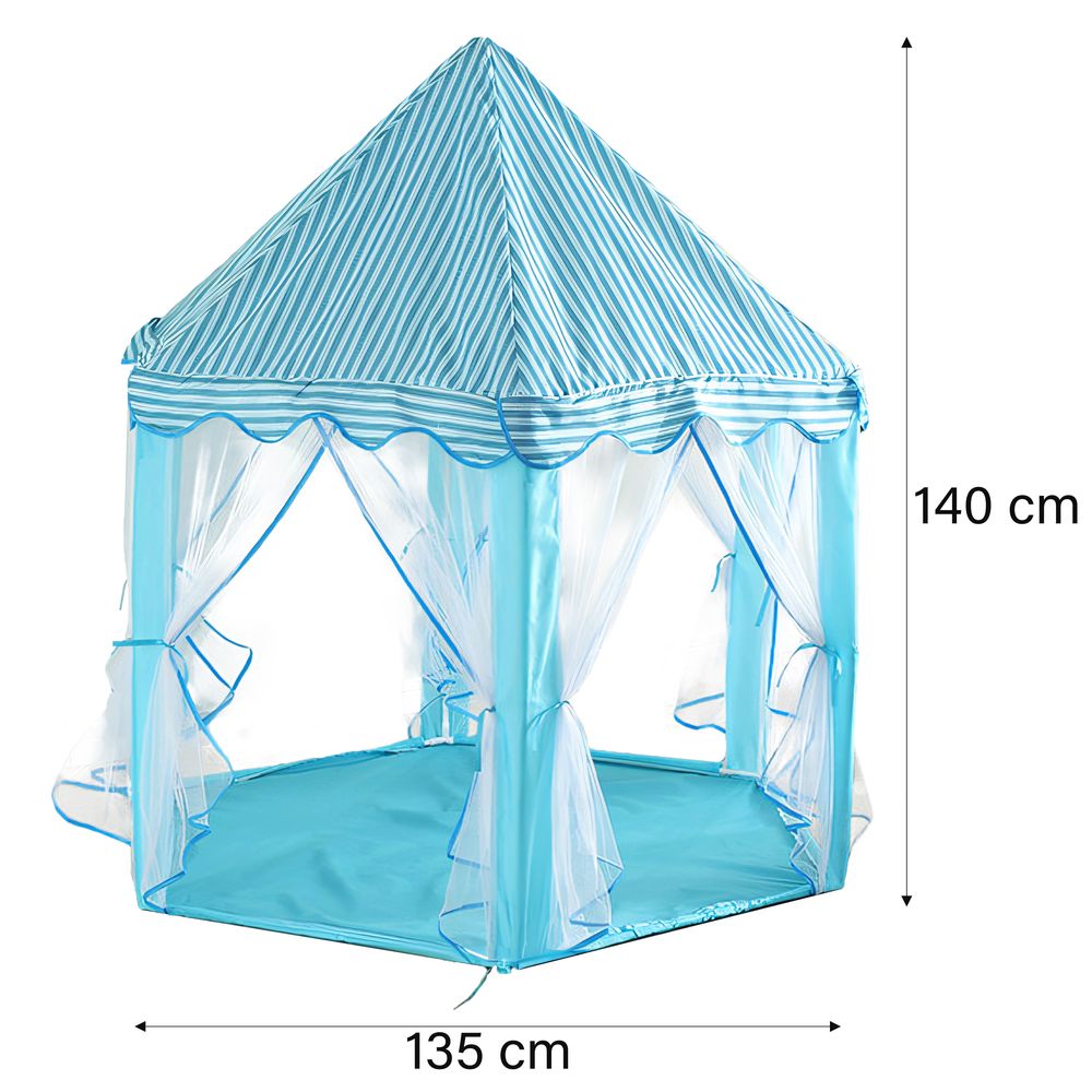 Spielzelt Für Kinder 135 x 135 x 140 Zelt Princess Castle mit Fenster Kinderspielzelt Spielset Mädchen Junge Innen Draussen  Blau Retoo