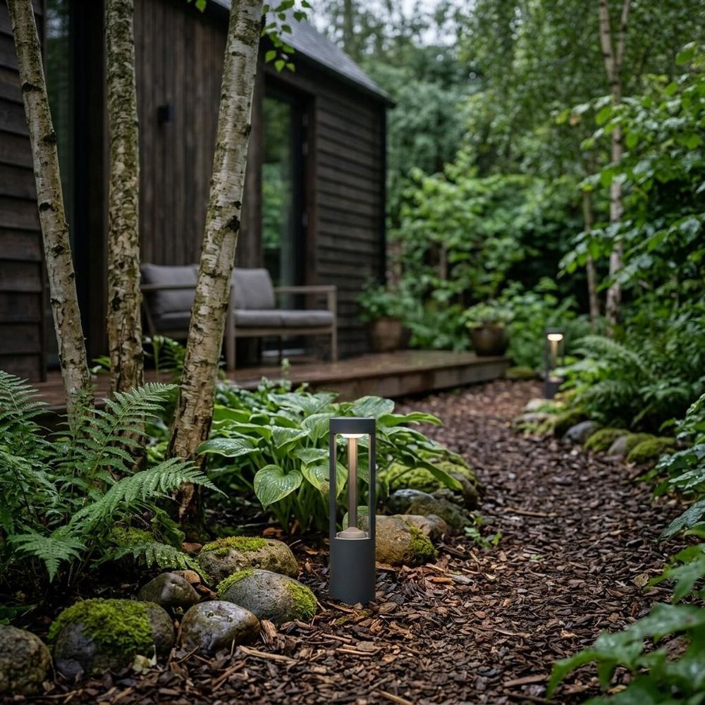 MasterLED LED Wegeleuchte Pollerleuchte Mario IP44 für GX53 max 30W 50cm Anthrazit Gartenbeleuchtung Sockelleuchte