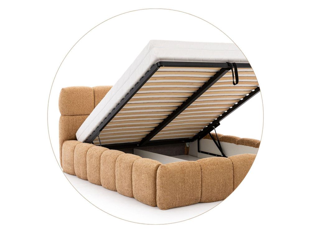 Polsterbett SOFIA 180x200 - mit Bettkasten, Doppelbett mit Stauraum und Lattenrost, Boxspringbett-Optik, ohne Matratze, Bett - Schwarz