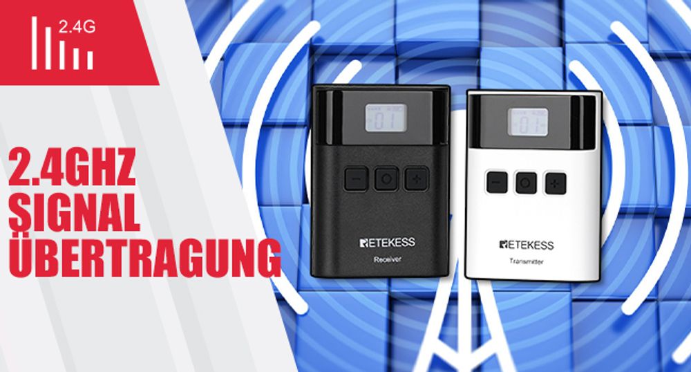Retekess TT122 Tour Guide System, Wireless Audio Tour Guide System 36-Kanal-Übersetzungsausrüstung, mit 32-Slot-Ladebox TT015 für Fabrik, Konferenz, Tourismus, Lager, Regierung