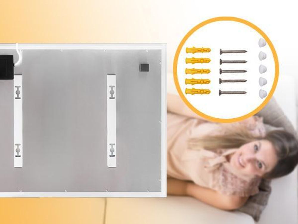 Heidenfeld Infrarot-Deckenheizung HF-HP500 | Mit Licht Kalt/Warmweiß - Bis 17 m² - Fernbedienung - LED-Rahmen - Dimmbar - Lampe - Heizung (640 Watt)