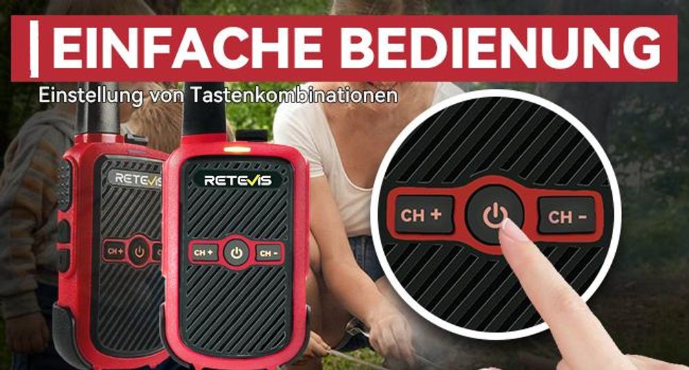 Retevis RT15 KInder Walkie Talkie, PMR Funkgeräte, 1000 mAh Li-on Akku, VOX, Mini, Walkie Talkie Aufladbar für Familienausflüge, Wandern, Camping