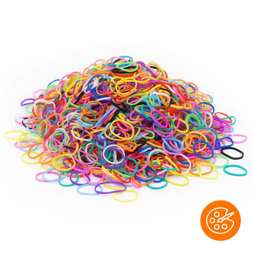 Mega Gummibänder Set 6800 Teile für Armbänder, DIY Loom Bands XXL Box mit Webrahmen & 22 Farben, Bastelset Kinder Schmuck selber machen, EVI TOYS
