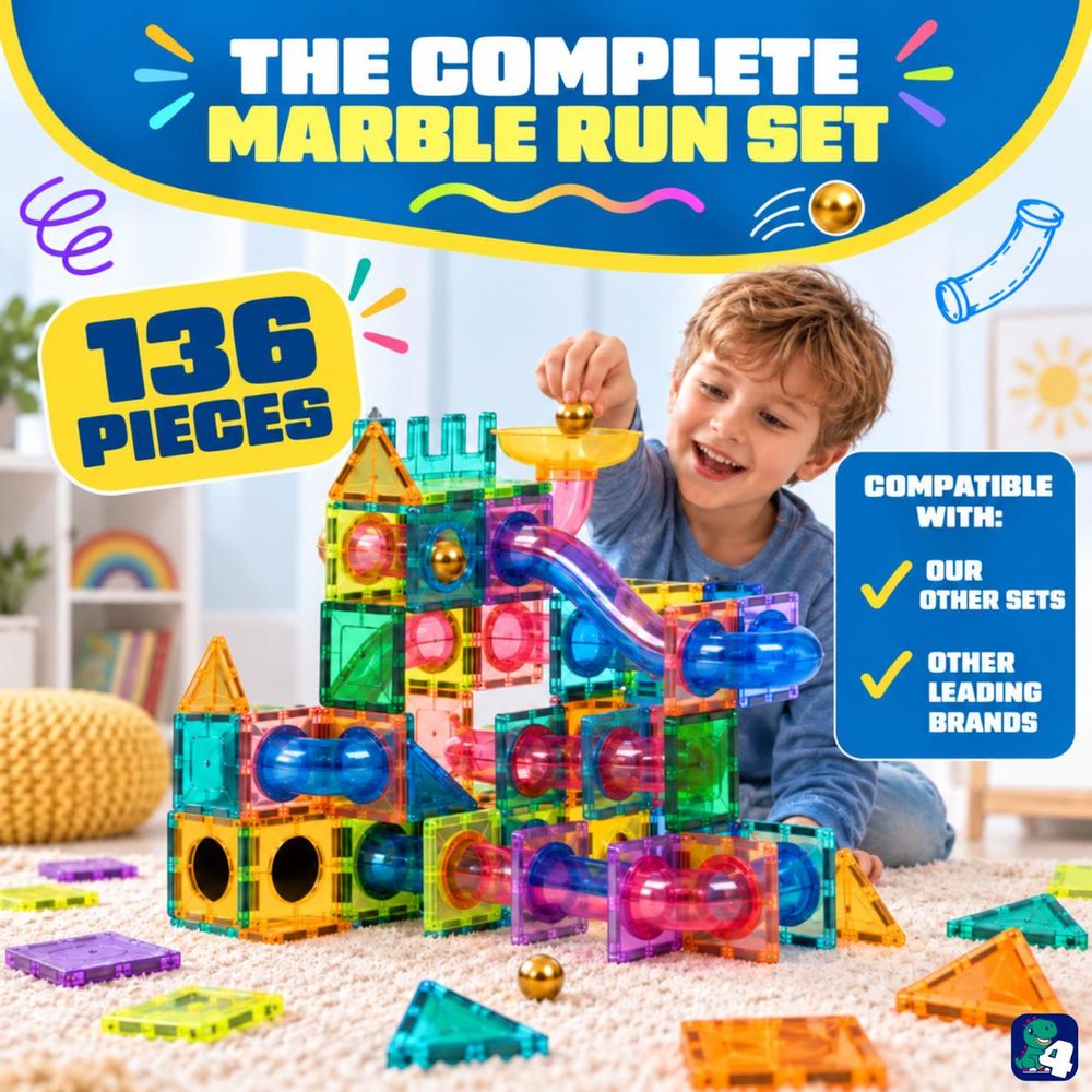 Sada guľôčkovej dráhy Fits4Kids so 136 dielikmi