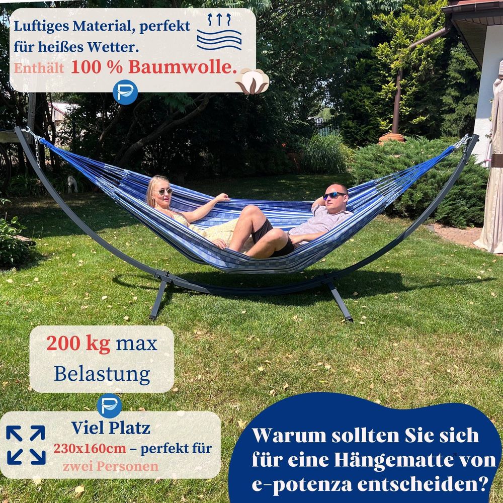 Potenza Outdoor Hängematte mit Gestell für 2 Personen