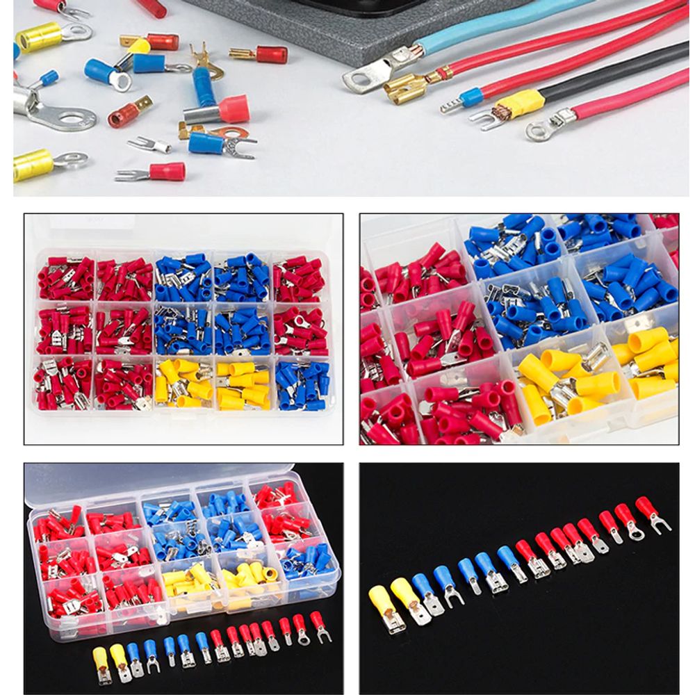 280tlg Kabelschuhe Satz mit Sortiment Box Auto KFZ Stossverbinder Steckverbinder Kit Flachstecker Quetschverbinder Retoo