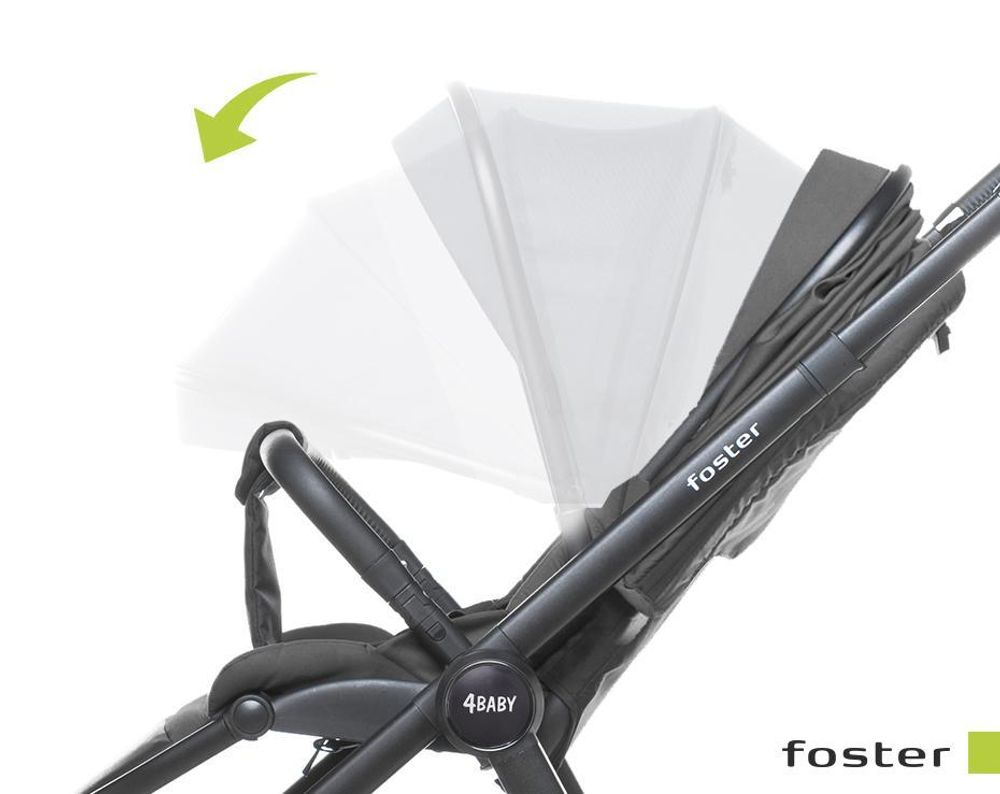 4Baby | Kočík - Kočík Buggy - Čierny - s otočným sedadlom - ľahký hliníkový rám, 5-bodový pás, nákupný košík - do 22 kg - Foster
