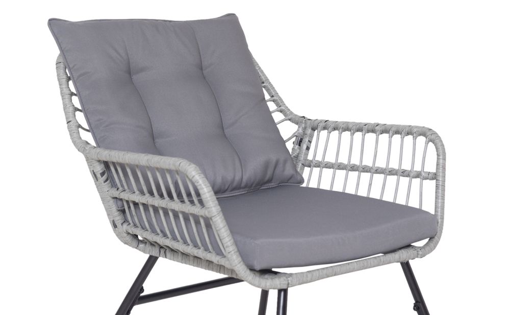 SVITA AMALFI Rattan Sitzgruppe Outdoor Gartenlounge 2 Personen Balkonset Hellgrau