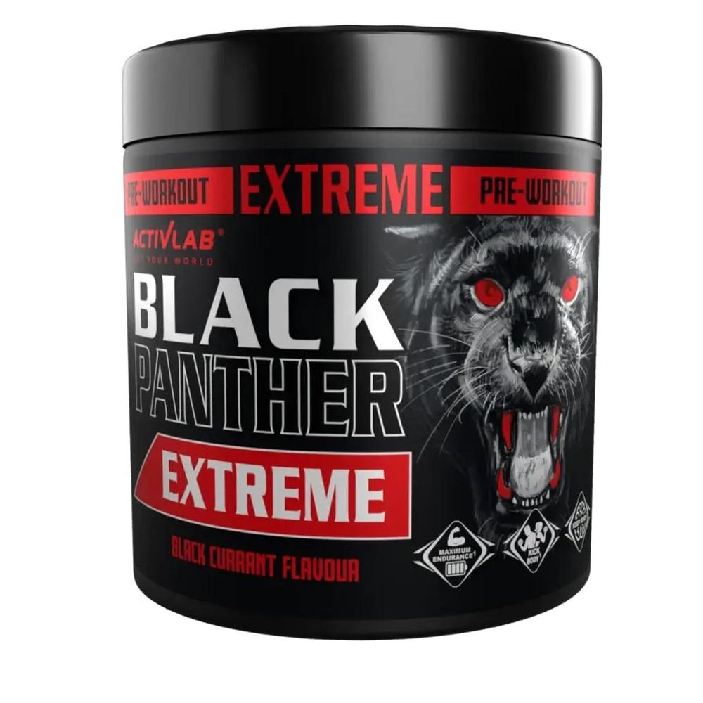 Activlab Black Panther Extreme 300 g, Schwarze Johannisbeere, Pre-Workout mit Koffein, Kreatin, Beta-Alanin, Citrullin, HMB