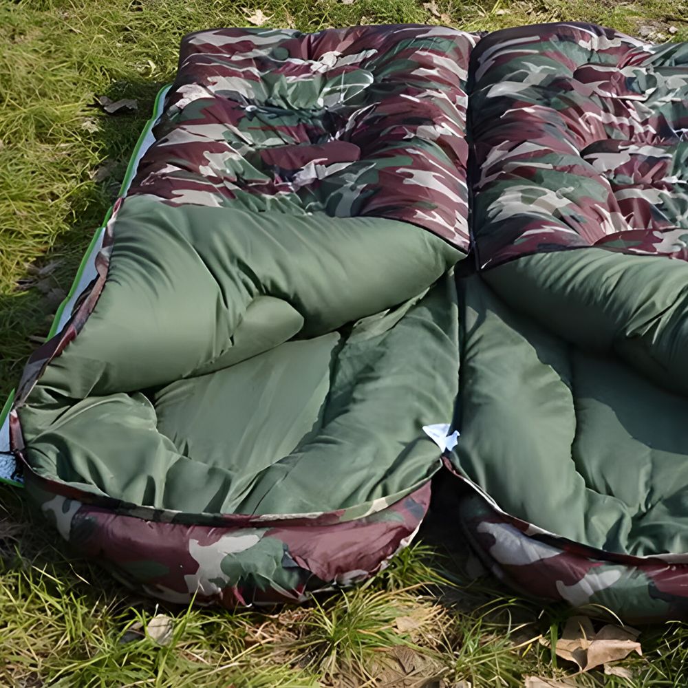 Schlafsack für Camping Outdoor Deckenschlafsack Sommer Wasserdicht Ultraleicht Kleines Packmaß Tragetasche 210x75cm Cammo Retoo