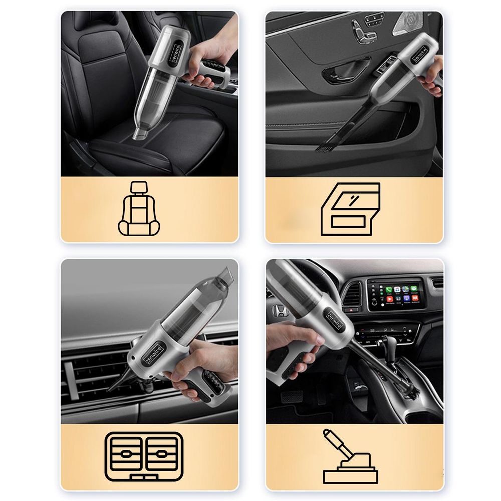 Handstaubsauger - Autostaubsauger - kabellos - 2-in-1 - Druckluft - TwinAir - 90W - mit 6 austauschbaren Aufsätzen