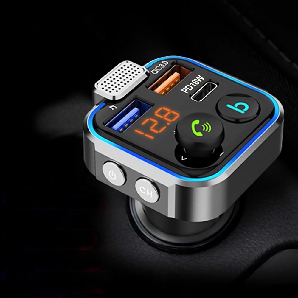 FM Transmitter Auto Bluetooth 5.0 Kfz Radio Adapter mit Freisprecheinrichtung und Dual USB Typ-C QC 3.0 USB Drahtloser Empfänger Adapter 20W Retoo
