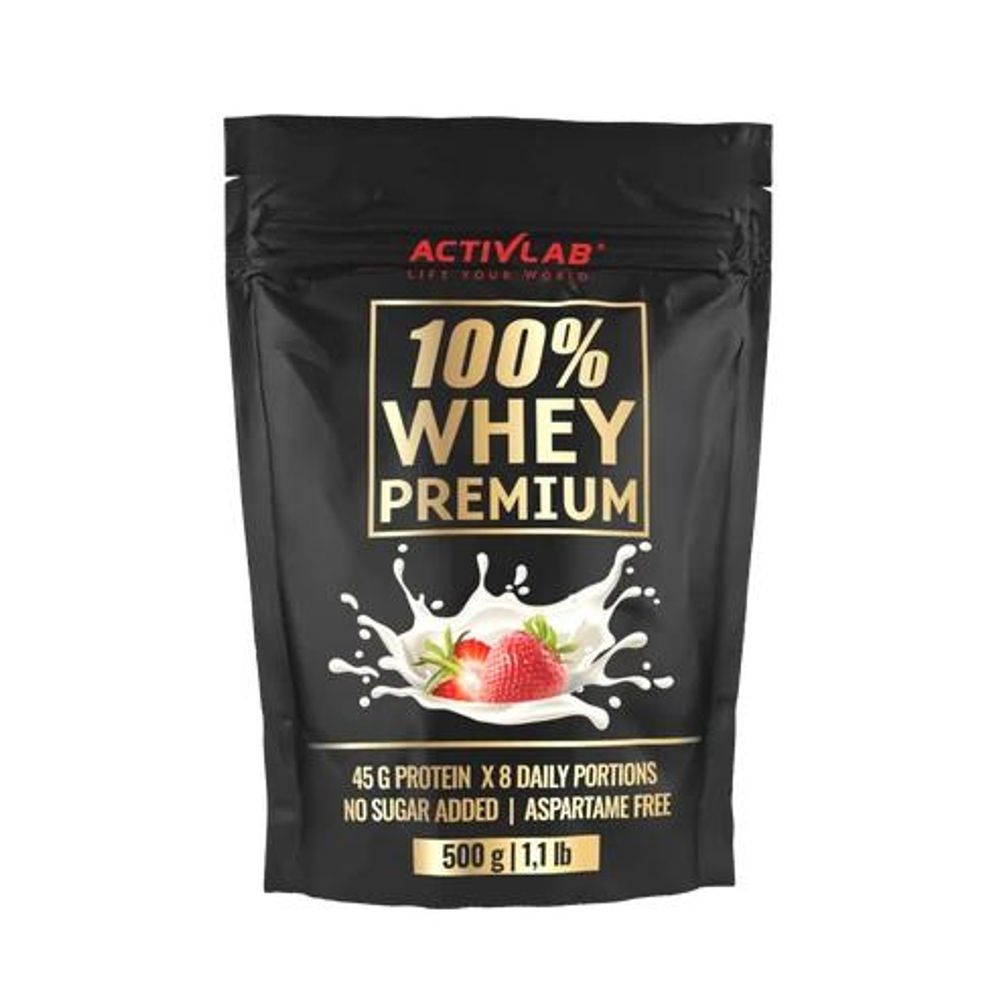 Activlab 100% Whey Premium 500 g, Erdbeere, WPC Whey Protein, Protein Shake, hoher Proteingehalt, Muskelaufbau