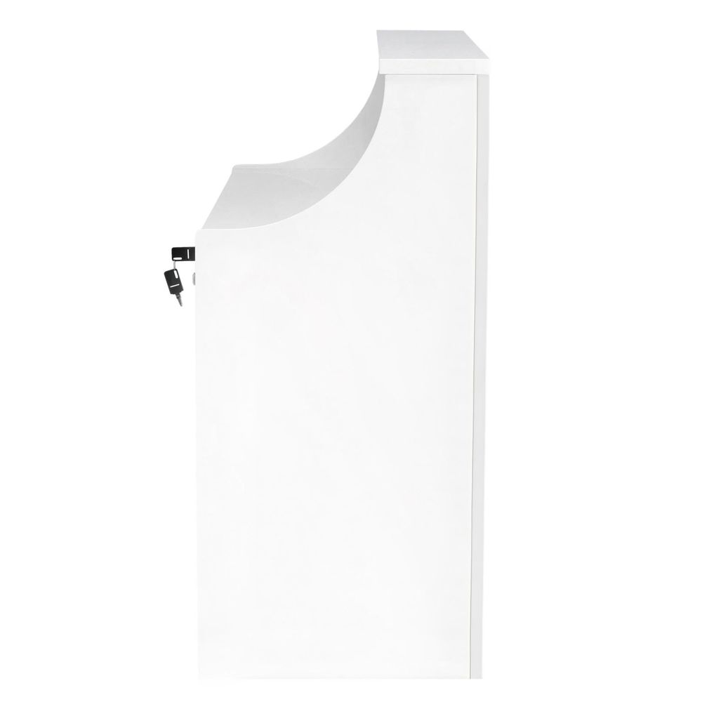 Ricezione parrucchiera laccata Diamond 100 cm cosmetica per salone studio SPA bianco